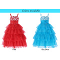 Grace Karin Spaghetti Straps Fleur Fille Princesse Ciel Blue Blue Cake Dress CL010404-2